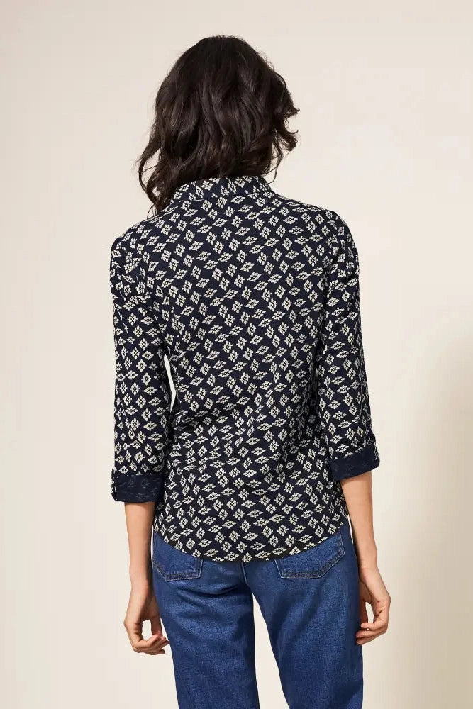 White Stuff Annie Cotton Jersey Shirt - Black Print-Womens-Ohh! By Gum - Shop Sustainable