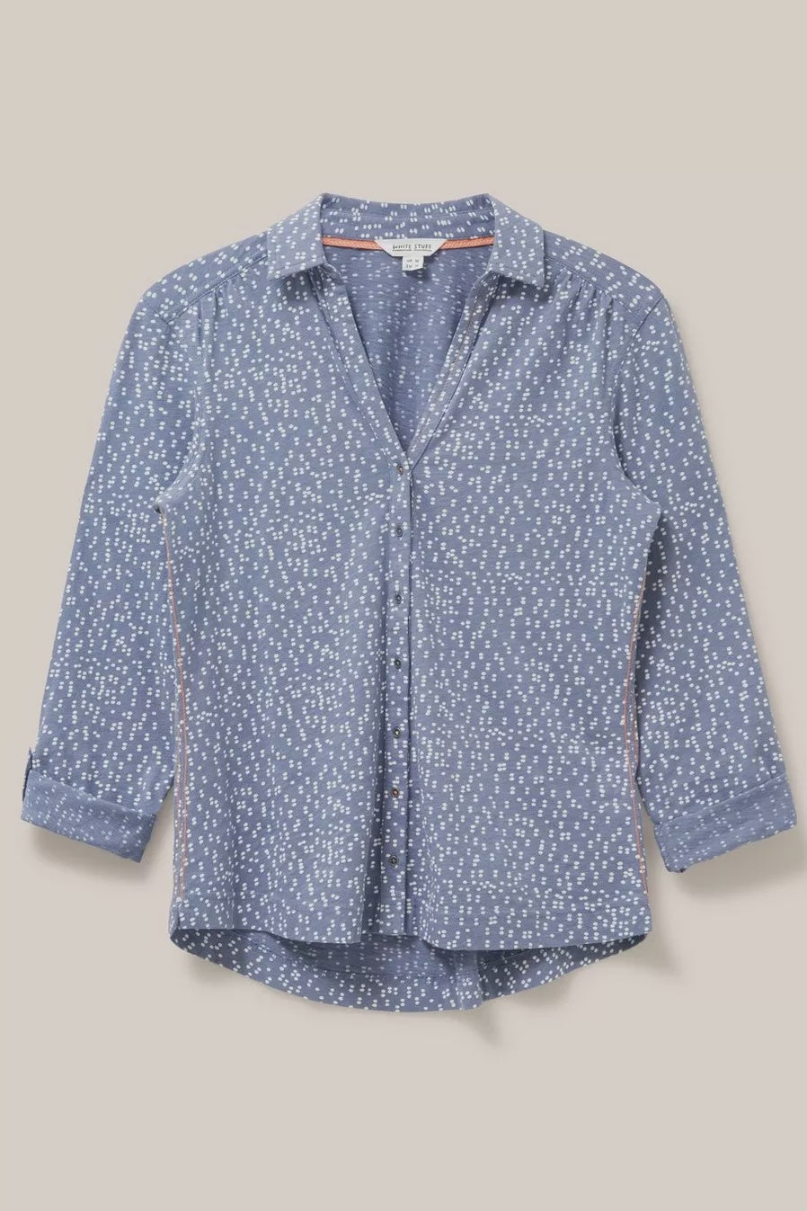 White Stuff Annie Cotton Jersey Shirt - Grey Print-Womens-Ohh! By Gum - Shop Sustainable