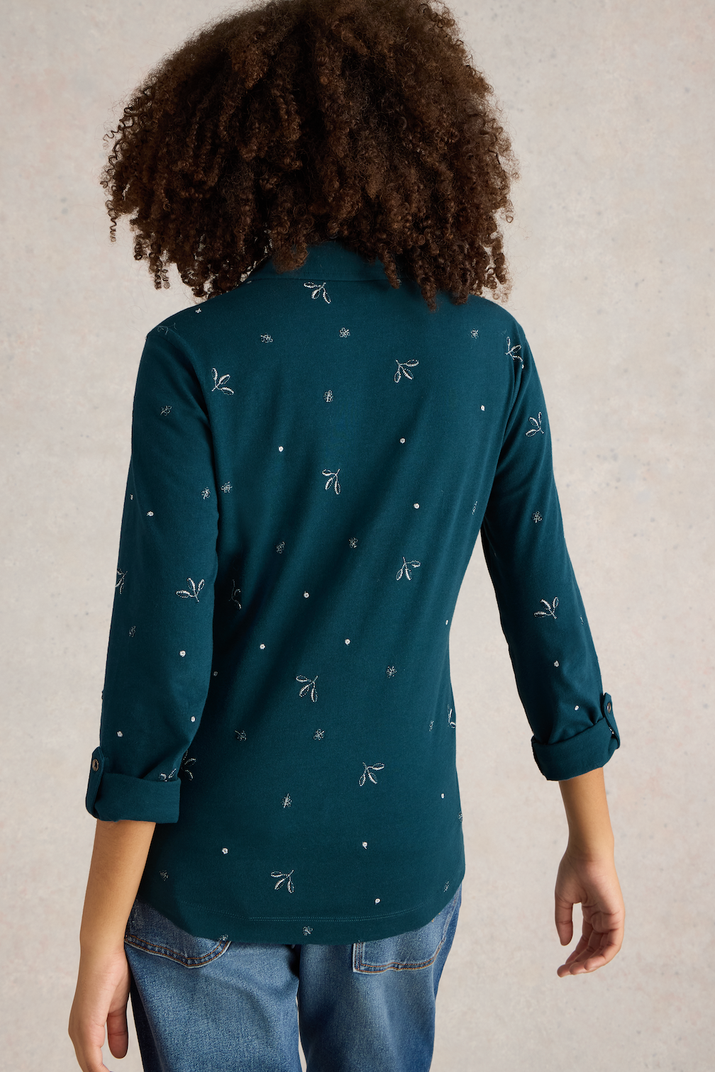 White Stuff Annie Embroidered Shirt in Teal Mlt-Womens-Ohh! By Gum - Shop Sustainable