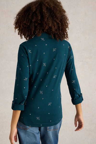 White Stuff Annie Embroidered Shirt in Teal Mlt-Womens-Ohh! By Gum - Shop Sustainable