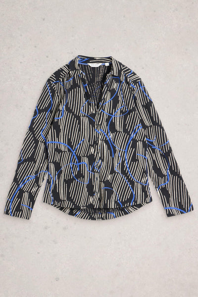 White Stuff Annie Jersey Black Print Shirt AW25