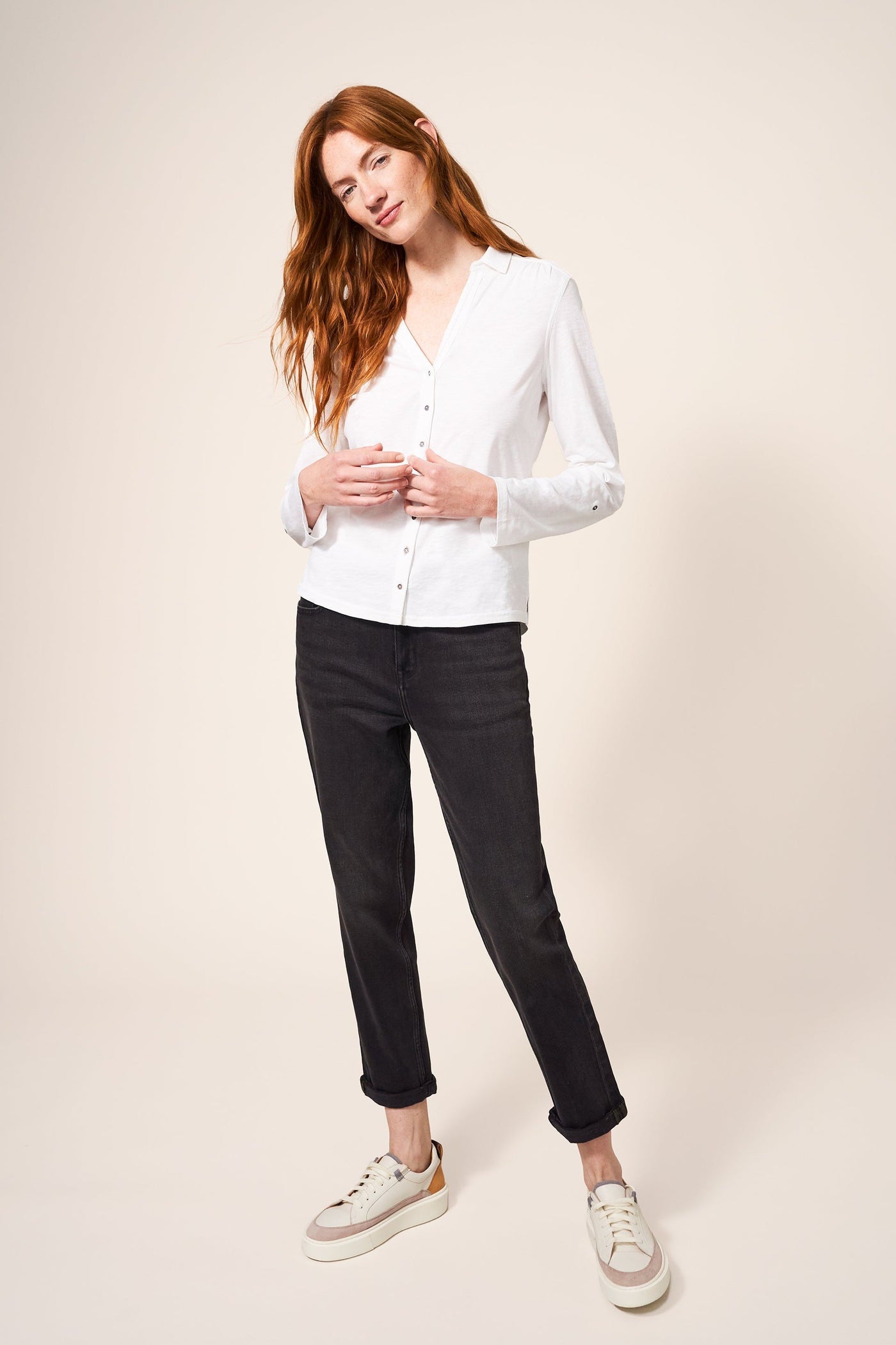 White Stuff Annie Jersey Brill White Shirt-Womens-Ohh! By Gum - Shop Sustainable