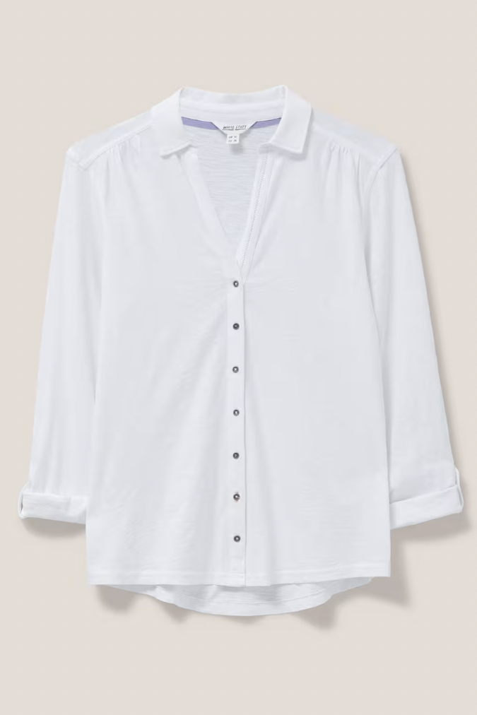 White Stuff Annie Jersey Brill White Shirt-Womens-Ohh! By Gum - Shop Sustainable