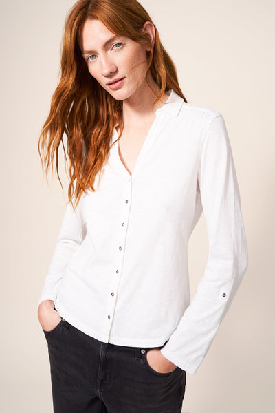 White Stuff Annie Jersey Brill White Shirt-Womens-Ohh! By Gum - Shop Sustainable