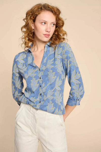 White Stuff Annie Jersey Shirt - Blue Multi-Womens-Ohh! By Gum - Shop Sustainable