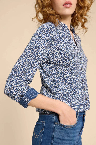 White Stuff Annie Jersey Shirt in Blue Print-Womens-Ohh! By Gum - Shop Sustainable
