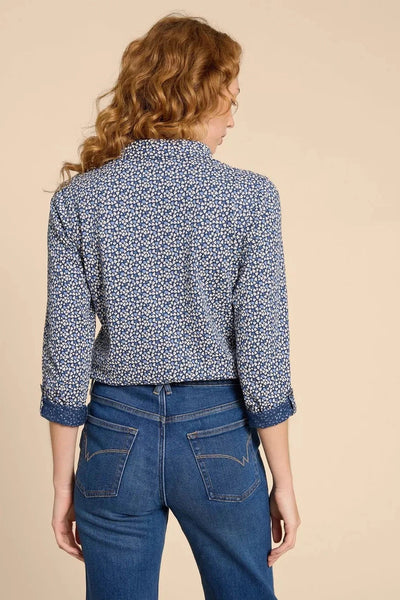 White Stuff Annie Jersey Shirt in Blue Print-Womens-Ohh! By Gum - Shop Sustainable