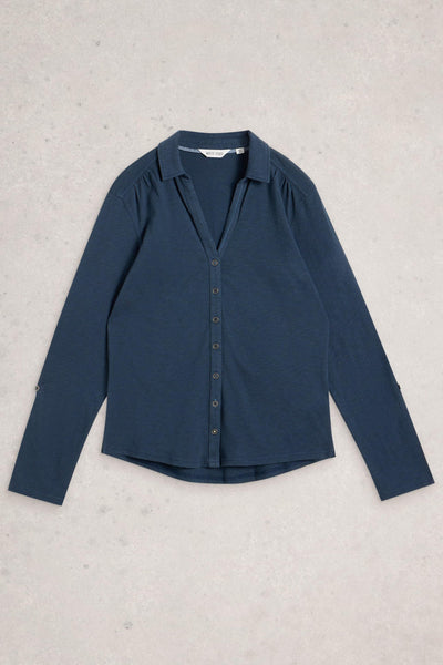 White Stuff Annie Jersey Shirt in Fr Navy AW25