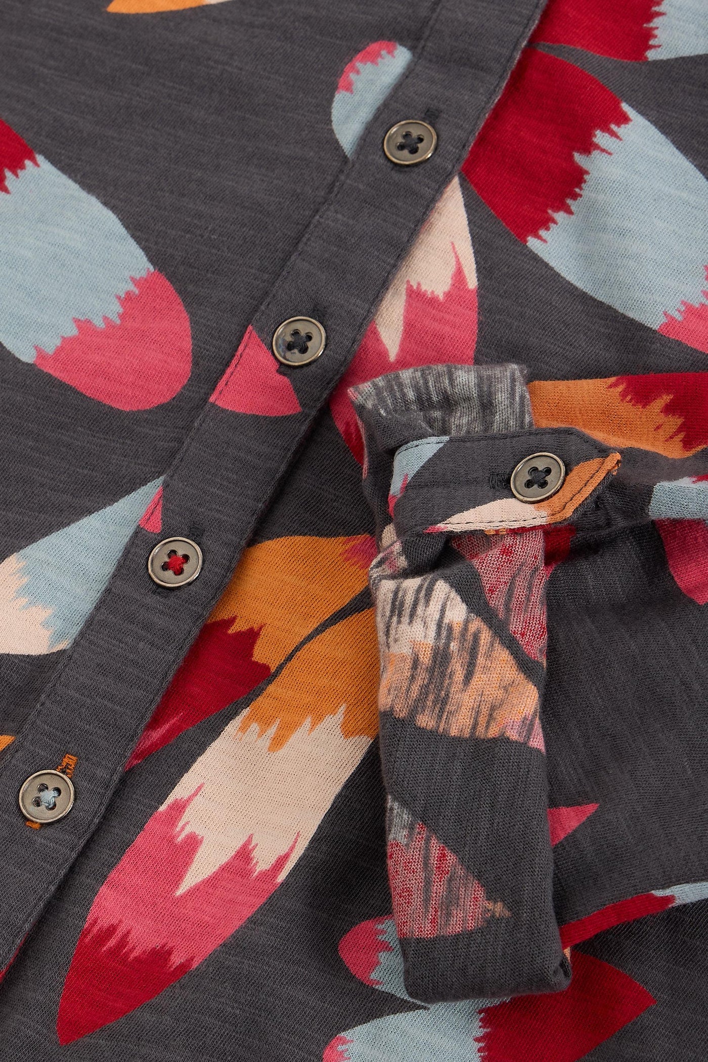 White Stuff Annie Jersey Shirt in Grey Print
