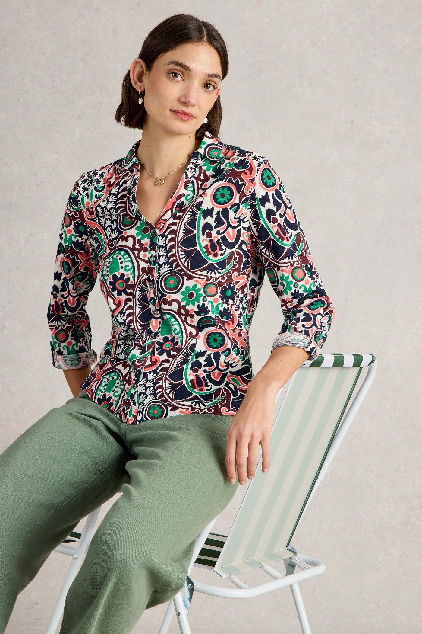 White Stuff Annie Jersey Shirt in Nat Print-Womens-Ohh! By Gum - Shop Sustainable