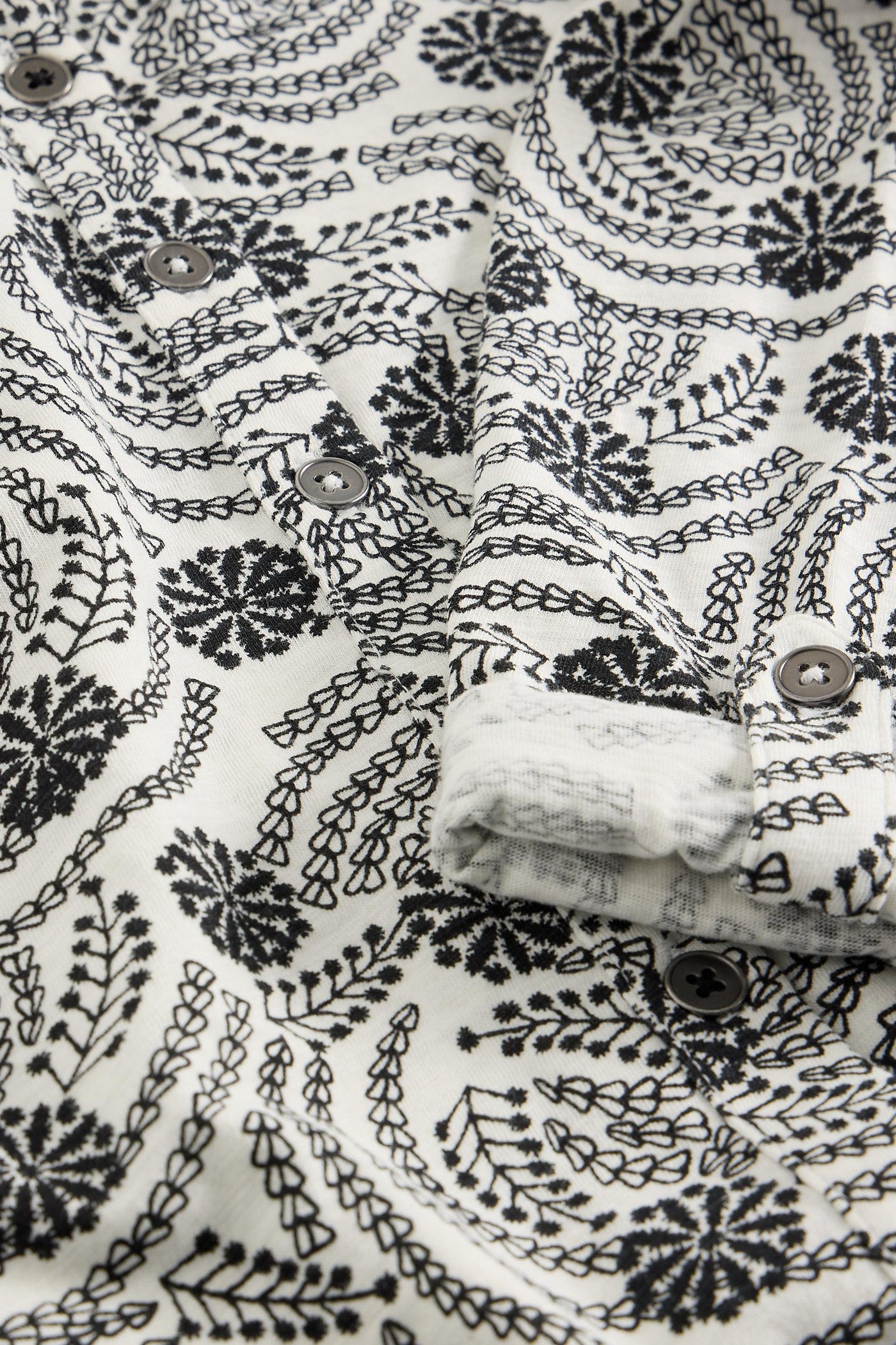 White Stuff Annie Jersey Shirt in White Print AW25