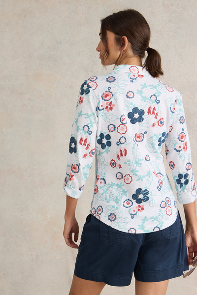 White Stuff Annie Jersey White Print Shirt AW24-Womens-Ohh! By Gum - Shop Sustainable