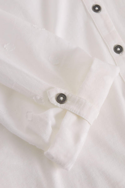 White Stuff Annie Longline Shirt in Pale Ivory
