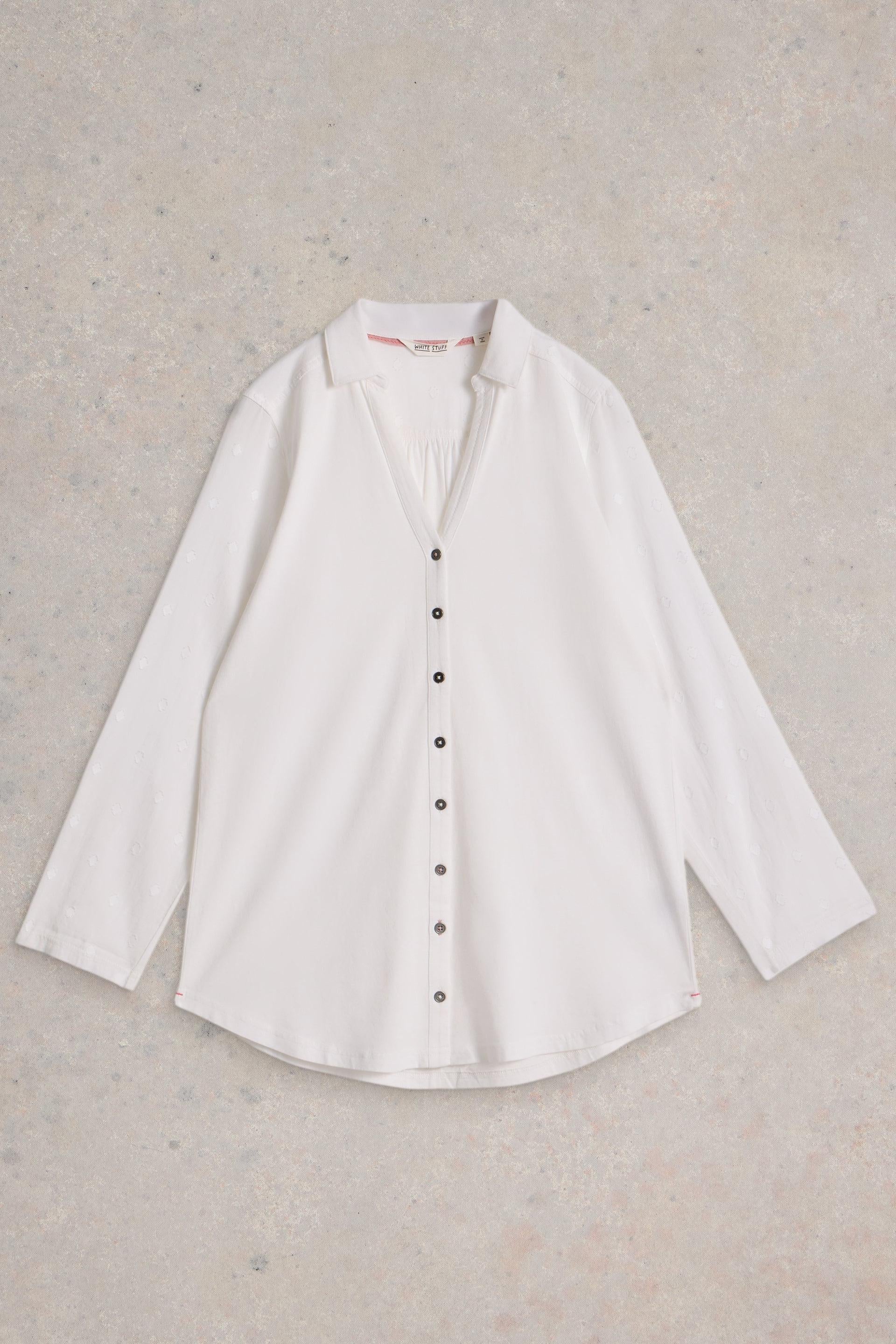 White Stuff Annie Longline Shirt in Pale Ivory - Ohh! By Gum