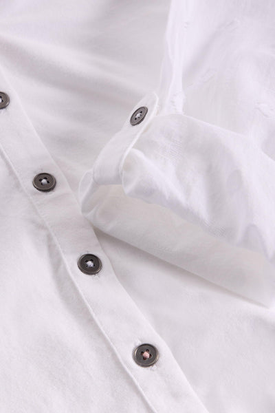White Stuff Annie Mix Jersey Shirt in Pale Ivory AW25