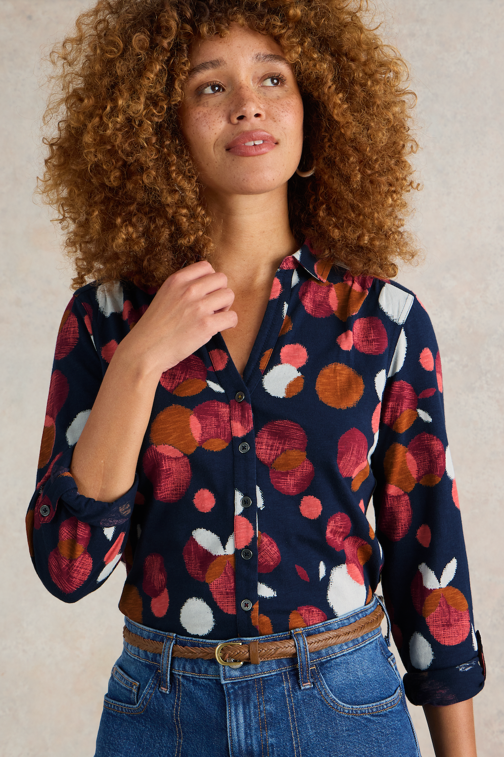 White Stuff Annie Plum Print Jersey Shirt-Womens-Ohh! By Gum - Shop Sustainable