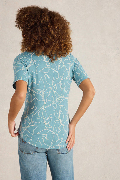 White Stuff Annie SS Jersey Blue Print Shirt-Womens-Ohh! By Gum - Shop Sustainable