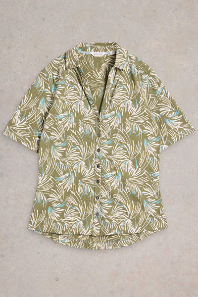 White Stuff Annie SS Jersey Green Print Shirt-Womens-Ohh! By Gum - Shop Sustainable