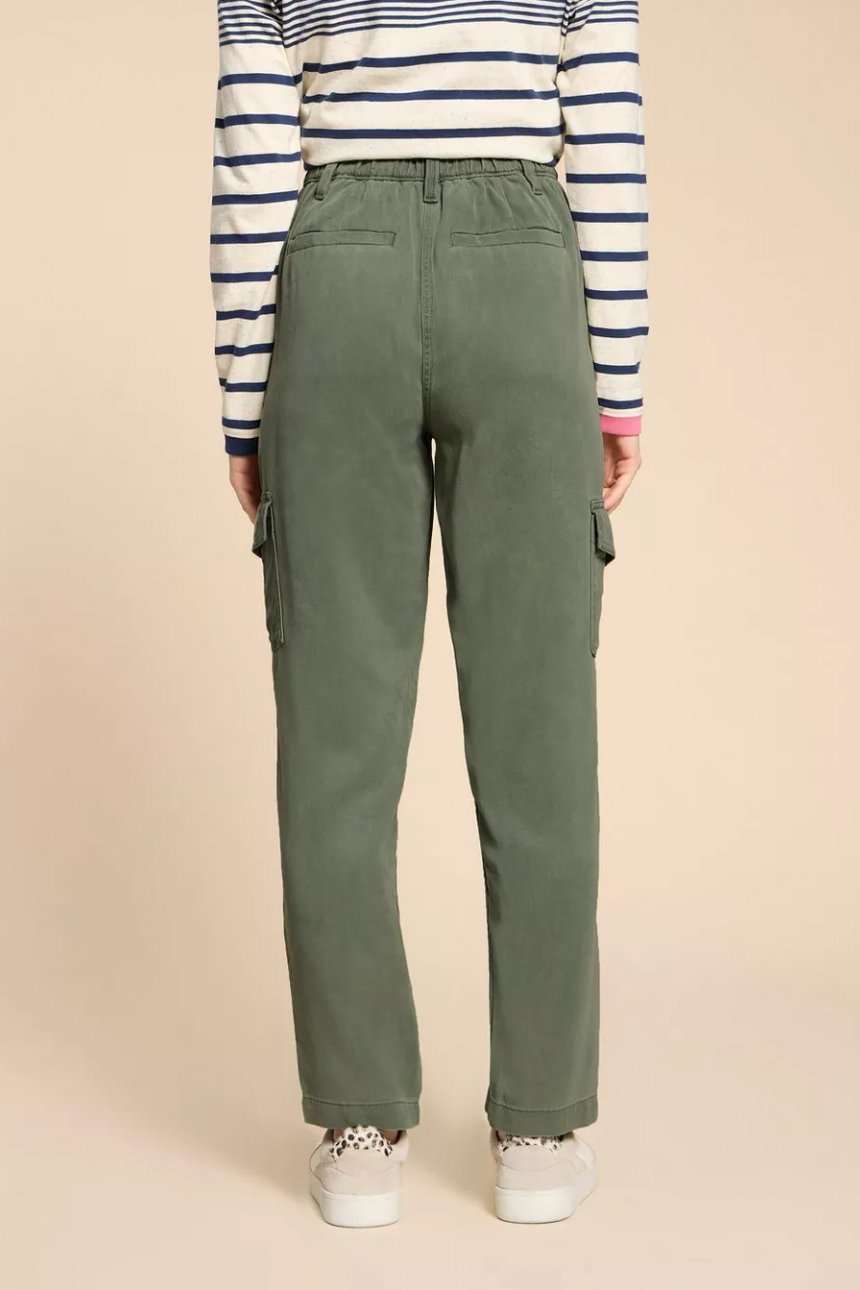 White Stuff Arlo Tencel Cargo Trousers - Mid Green-Womens-Ohh! By Gum - Shop Sustainable