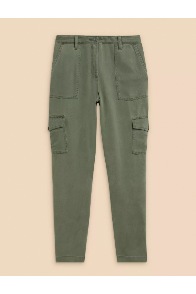 White Stuff Arlo Tencel Cargo Trousers - Mid Green-Womens-Ohh! By Gum - Shop Sustainable
