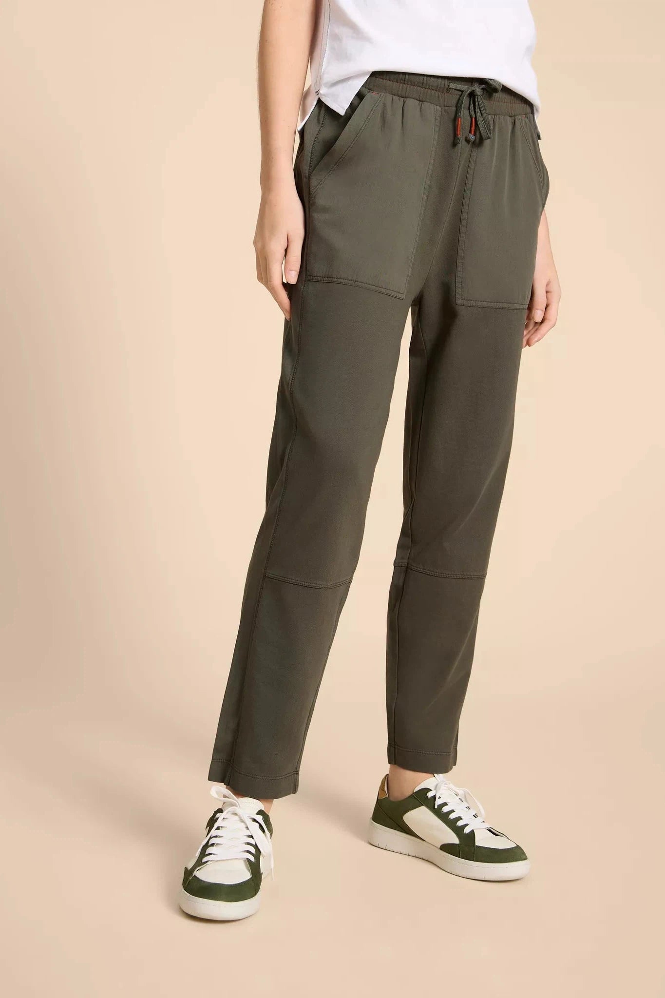 White Stuff Ava Jersey Jogger in Khaki Green-Womens-Ohh! By Gum - Shop Sustainable