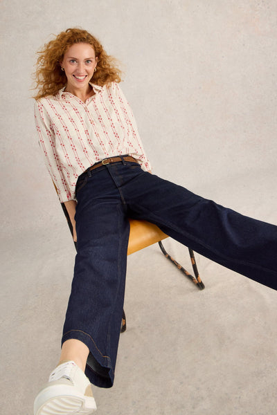 White Stuff Ayla Wide Leg Jean in Dark Denim