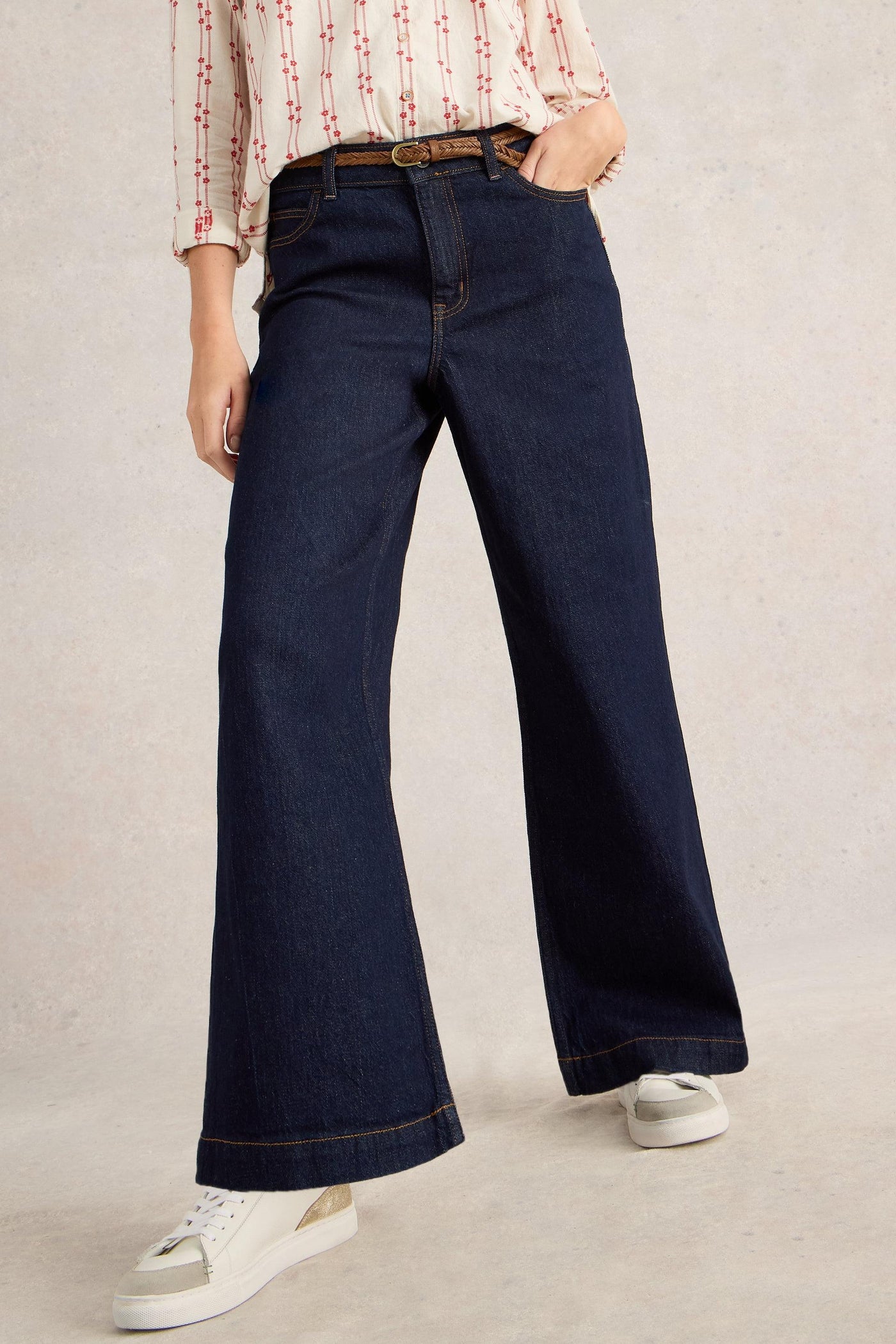White Stuff Ayla Wide Leg Jean in Dark Denim