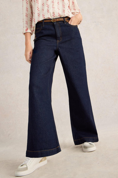 White Stuff Ayla Wide Leg Jean in Dark Denim