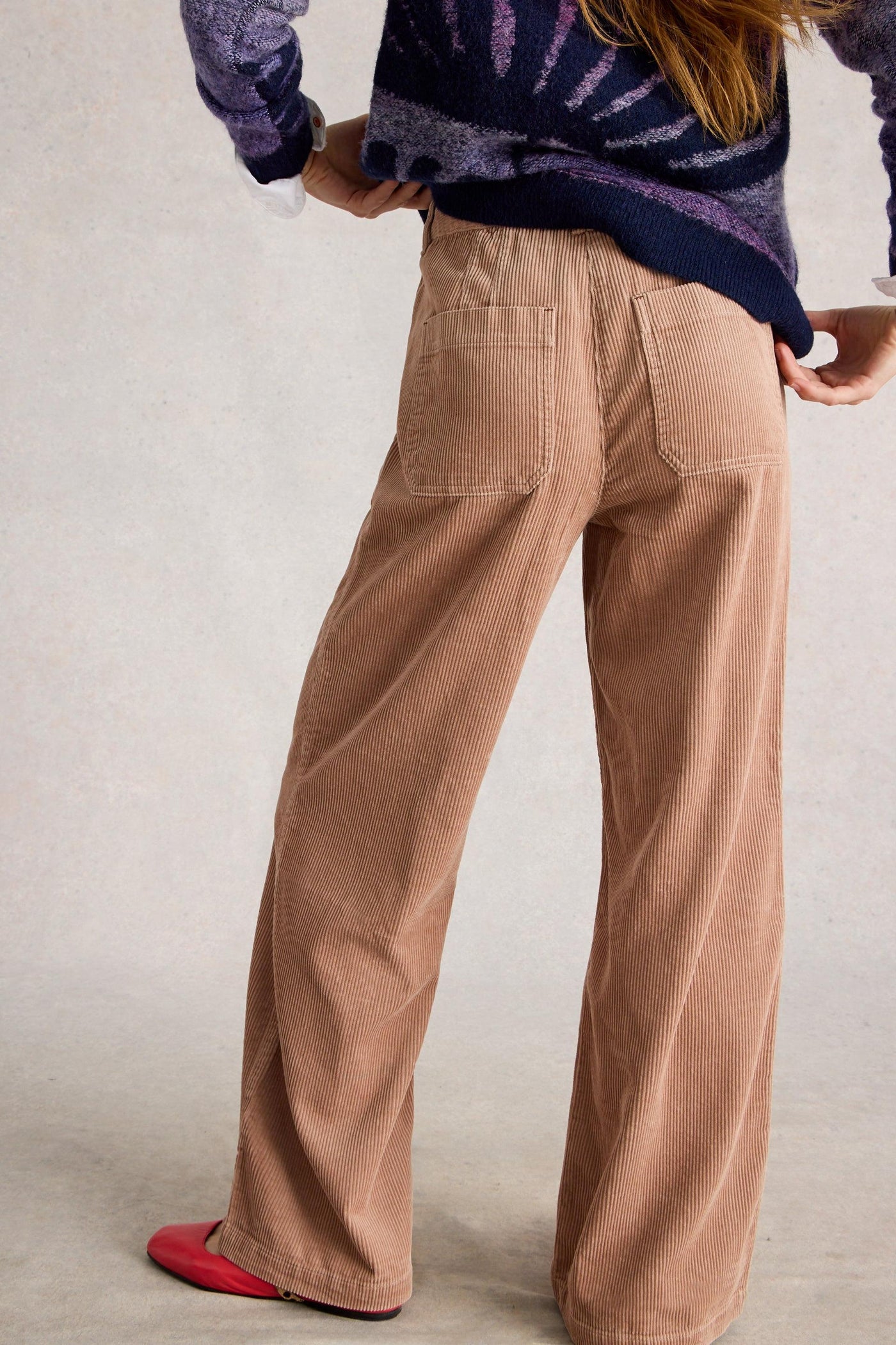 White Stuff Belle Cord Wide Leg Trouser in Light Nat