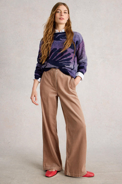 White Stuff Belle Cord Wide Leg Trouser in Light Nat