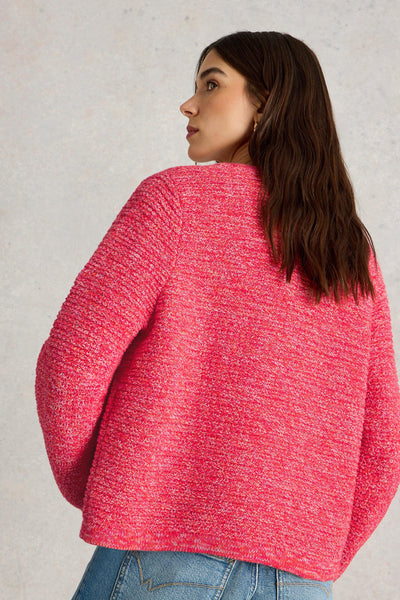 White Stuff Belle Stitchy Bright Pink Cardigan-Womens-Ohh! By Gum - Shop Sustainable