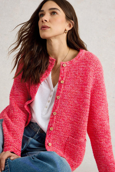 White Stuff Belle Stitchy Bright Pink Cardigan-Womens-Ohh! By Gum - Shop Sustainable