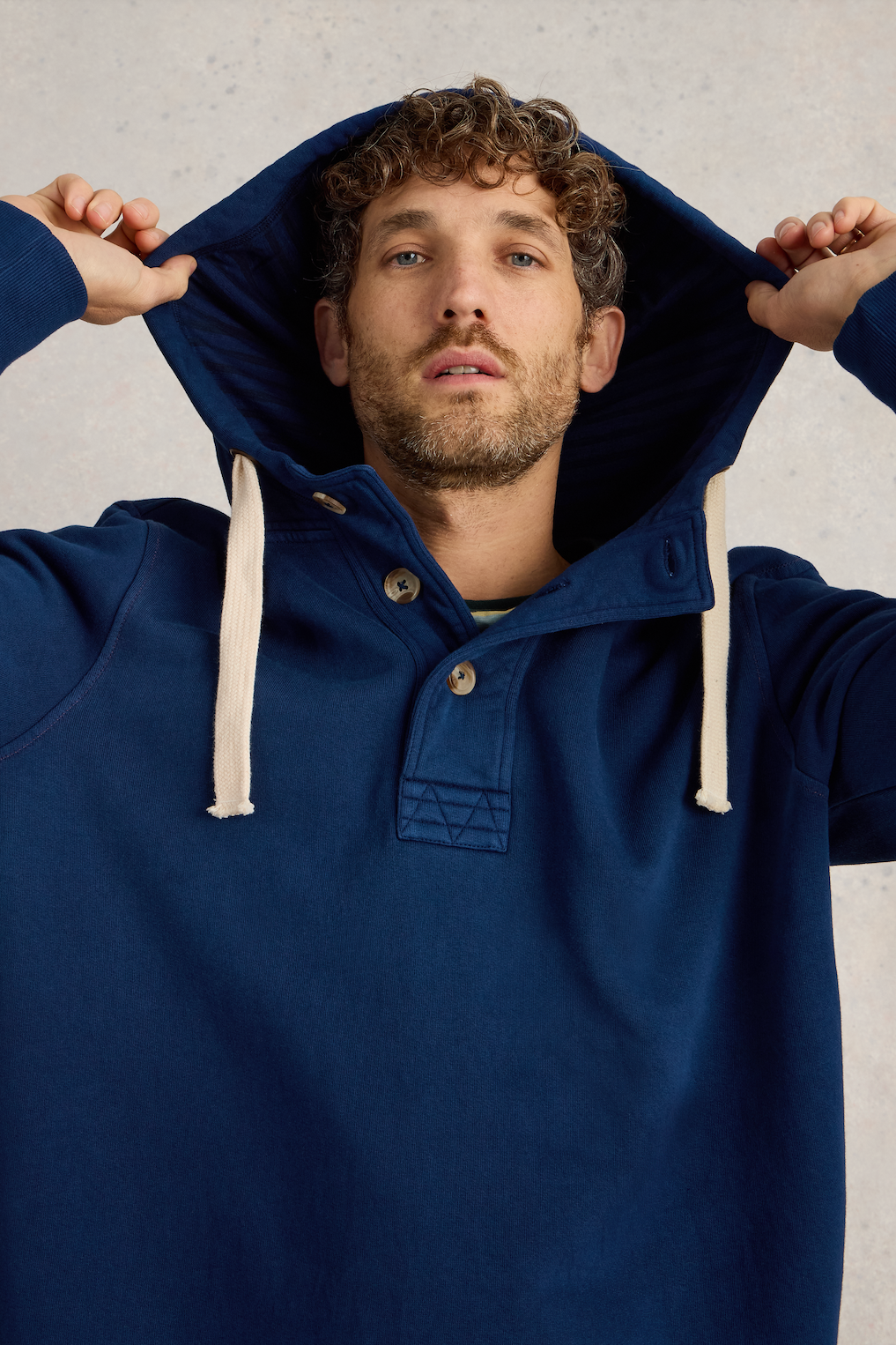 White Stuff Brampton Overhead Hoodie in Mid Blue-Mens-Ohh! By Gum - Shop Sustainable