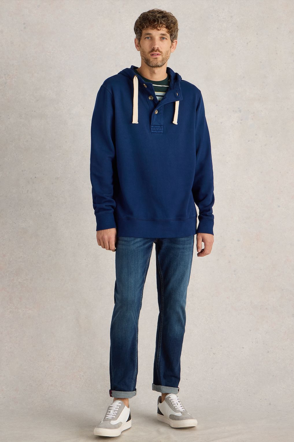 White Stuff Brampton Overhead Hoodie in Mid Blue-Mens-Ohh! By Gum - Shop Sustainable