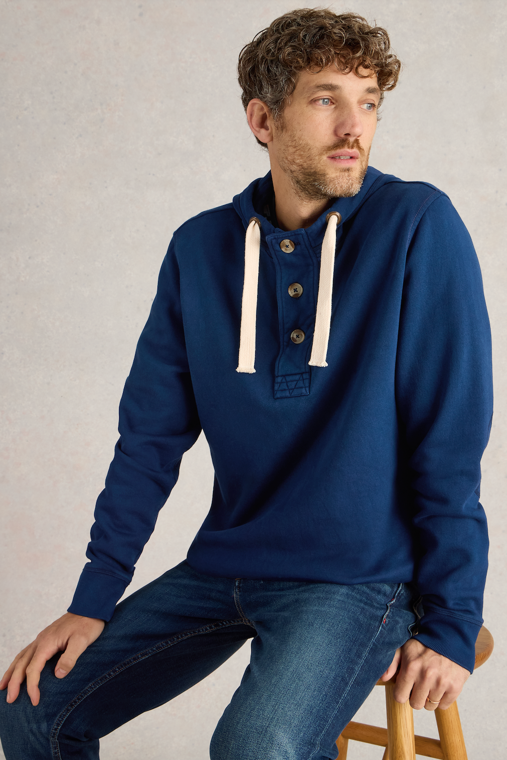 White Stuff Brampton Overhead Hoodie in Mid Blue-Mens-Ohh! By Gum - Shop Sustainable