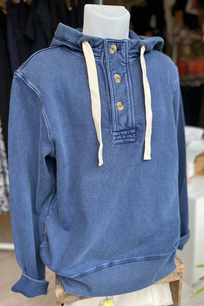 White Stuff Brampton Overhead Hoodie in Mid Blue-Mens-Ohh! By Gum - Shop Sustainable