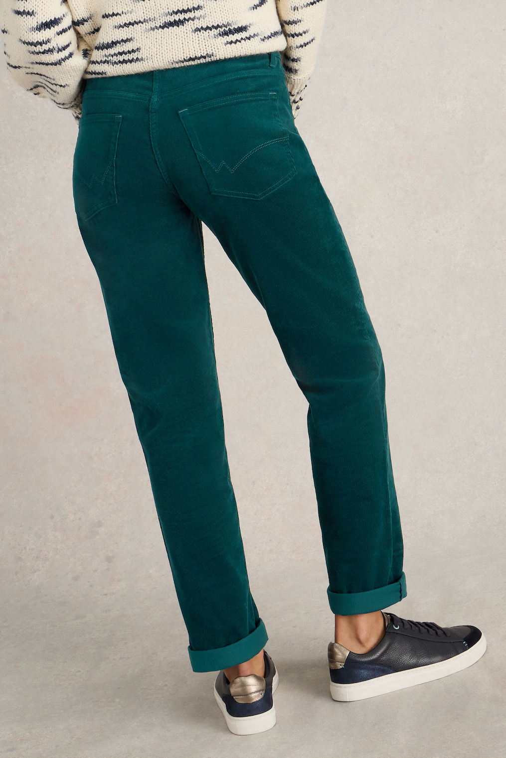 White Stuff Brooke Straight Cord Trouser in Dark Green-Womens-Ohh! By Gum - Shop Sustainable