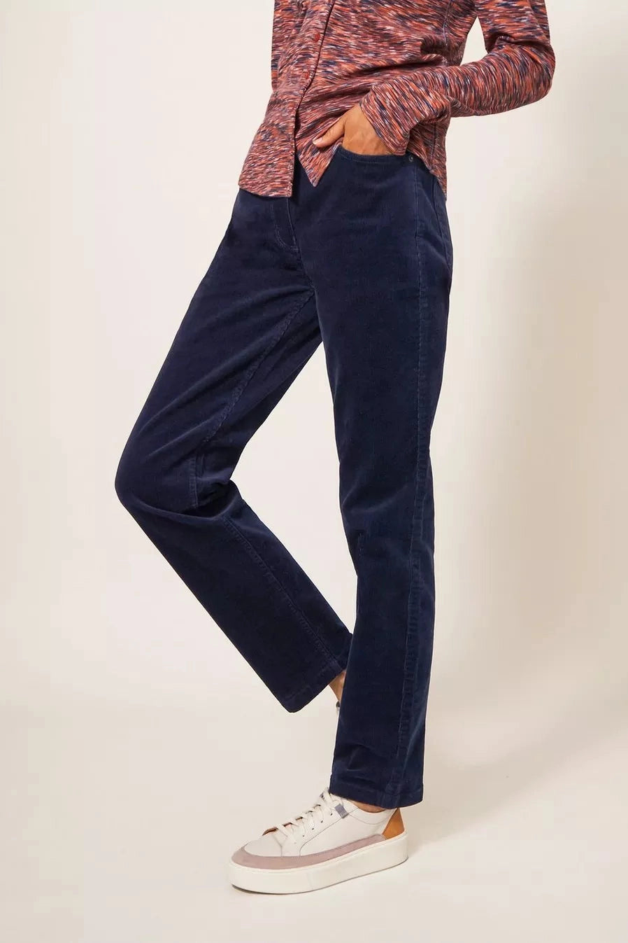 White Stuff Brooke Straight Cord Trouser in Dark Navy-Womens-Ohh! By Gum - Shop Sustainable