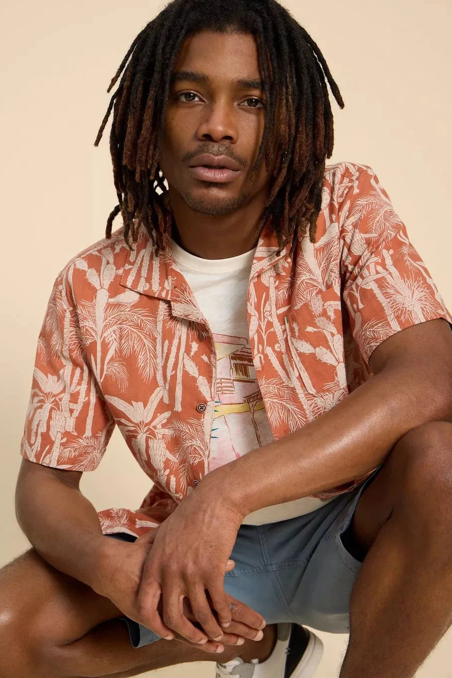 White Stuff Cactus Printed Shirt-Mens-Ohh! By Gum - Shop Sustainable