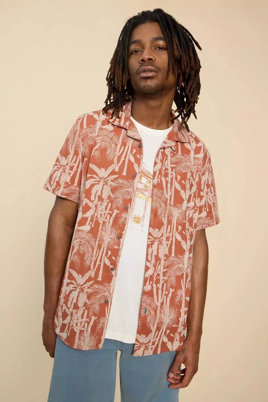 White Stuff Cactus Printed Shirt-Mens-Ohh! By Gum - Shop Sustainable