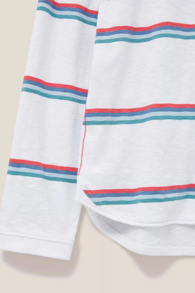 White Stuff Cassie Stripe Fairtrade Tee in White Multi-Womens-Ohh! By Gum - Shop Sustainable