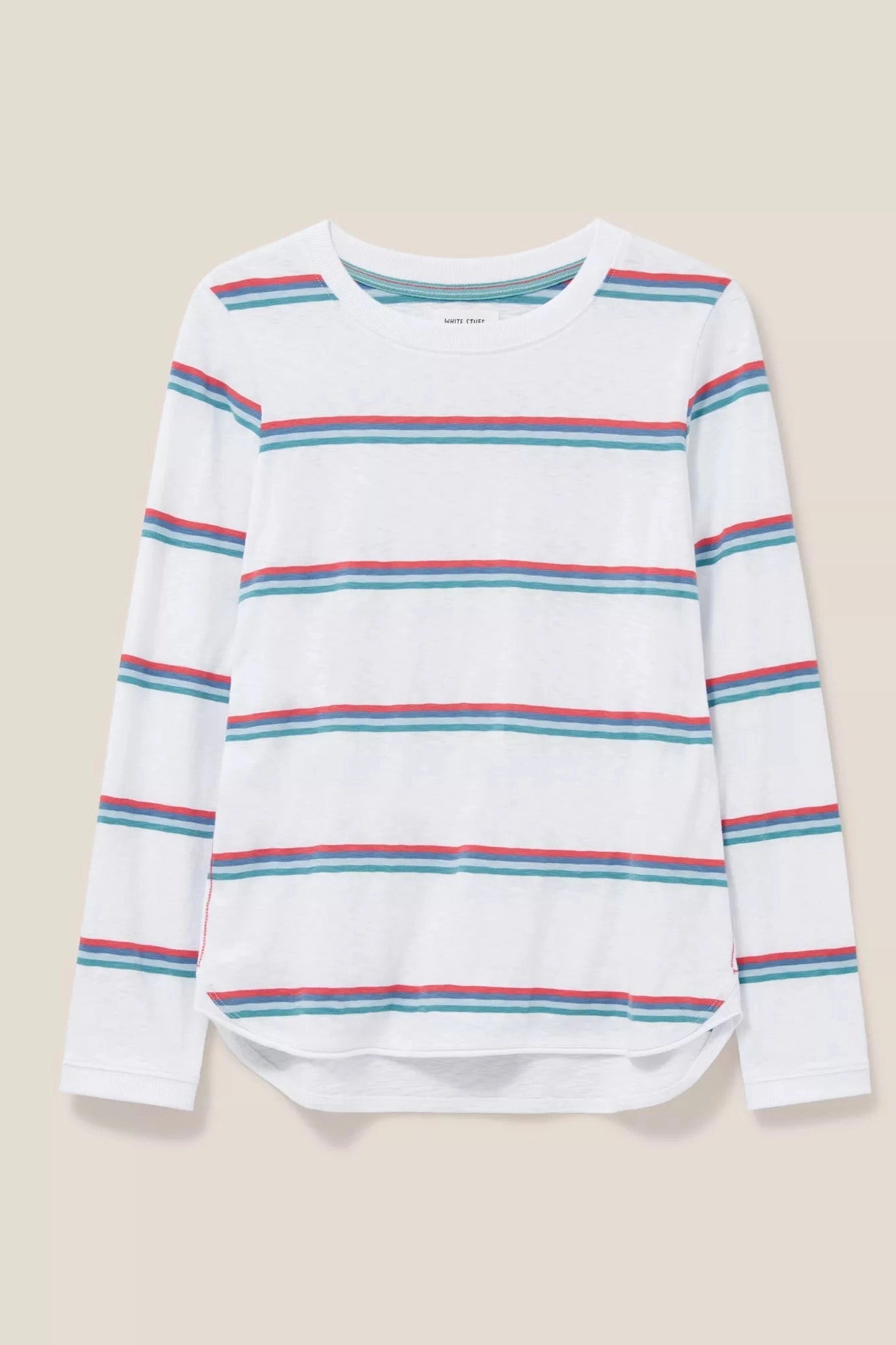 White Stuff Cassie Stripe Fairtrade Tee in White Multi-Womens-Ohh! By Gum - Shop Sustainable