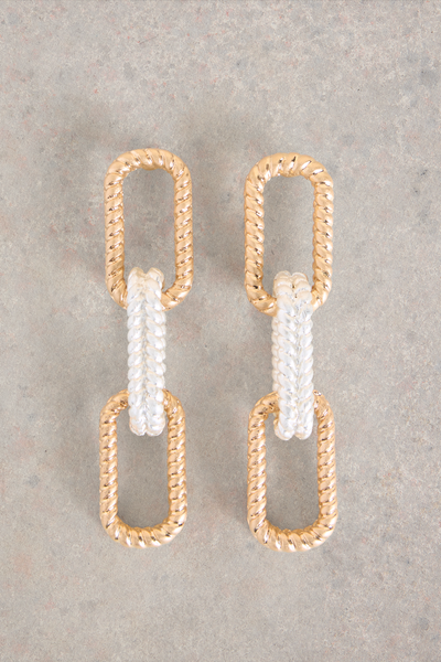 White Stuff Chain Link Earrings-Womens-Ohh! By Gum - Shop Sustainable