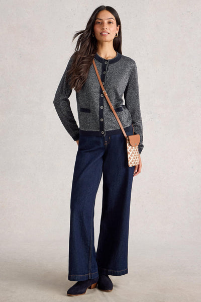 White Stuff Charlotte Sparkle Cardi in Dark Navy