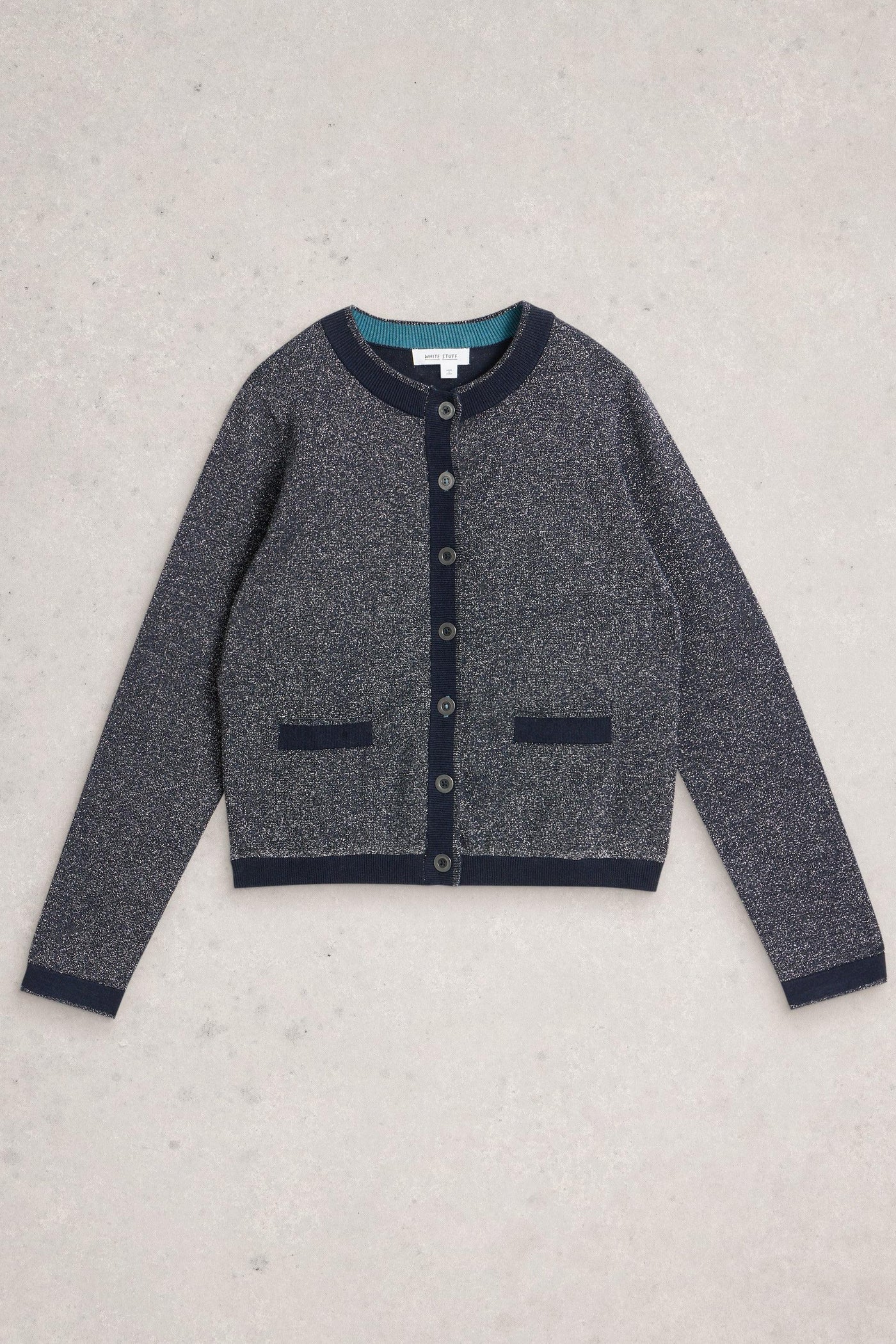 White Stuff Charlotte Sparkle Cardi in Dark Navy