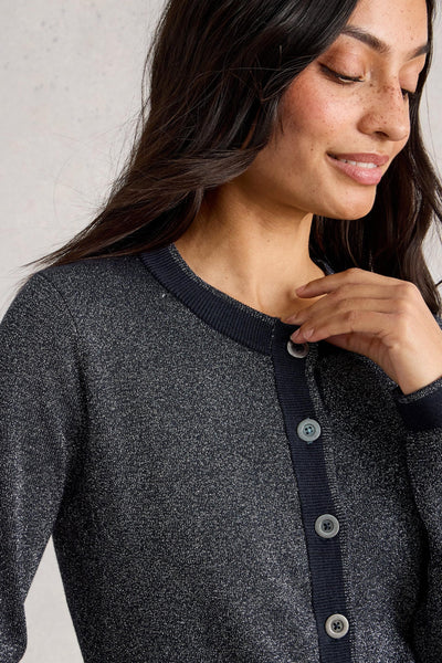 White Stuff Charlotte Sparkle Cardi in Dark Navy