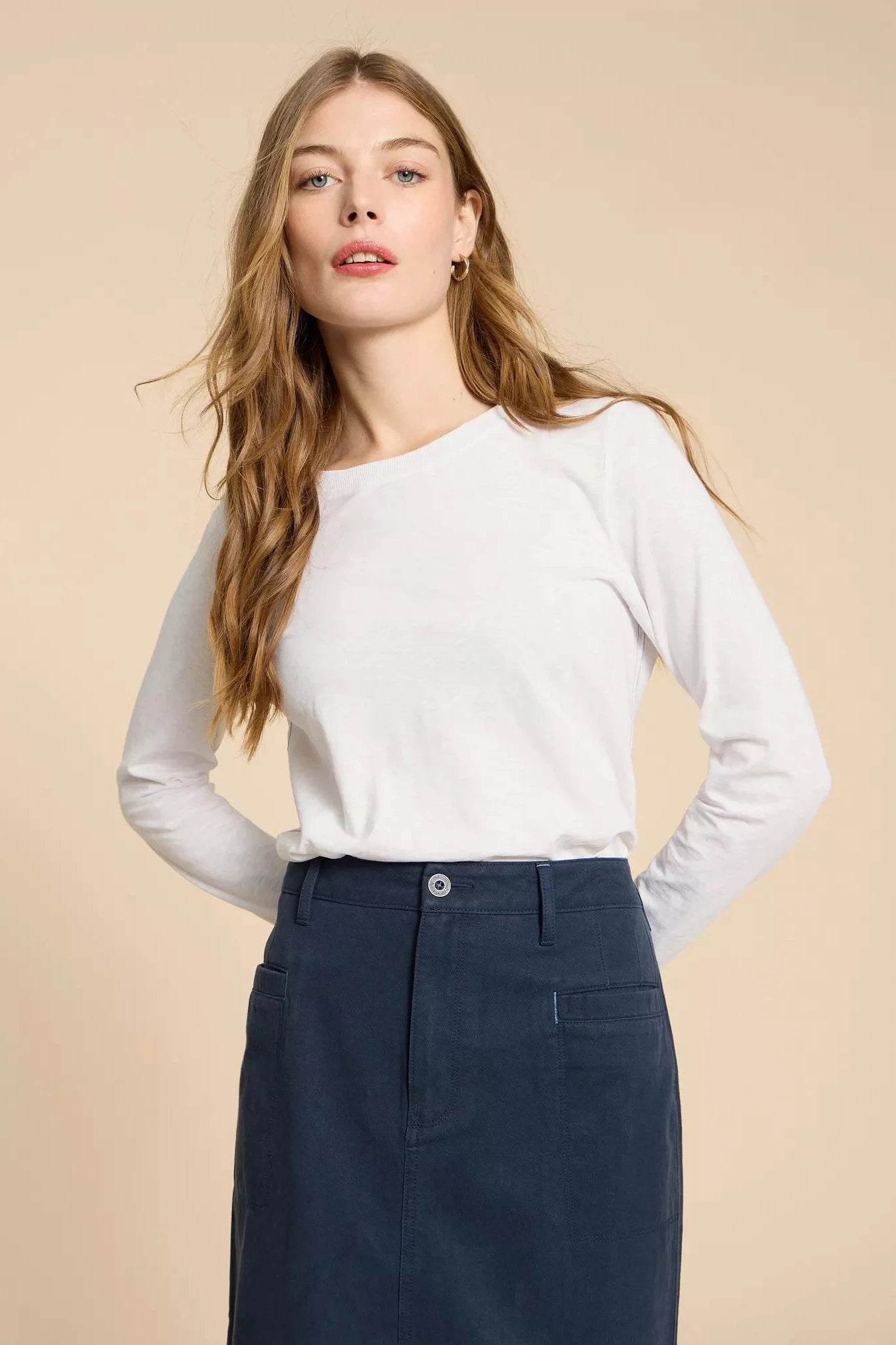 White Stuff Clara LS Bril White Tee-Womens-Ohh! By Gum - Shop Sustainable