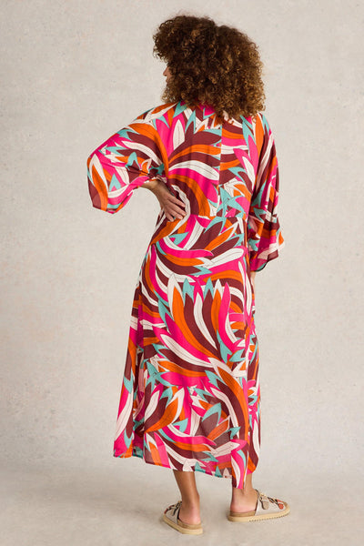 White Stuff Cleo Kimono in Pink Print
