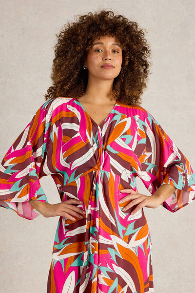 White Stuff Cleo Kimono in Pink Print