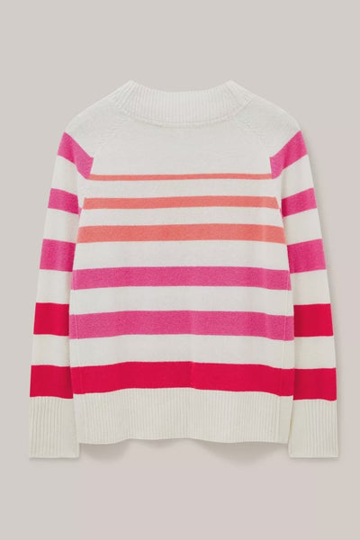White Stuff Cora Crewneck Cashmere Jumper - Pink Multi-Womens-Ohh! By Gum - Shop Sustainable